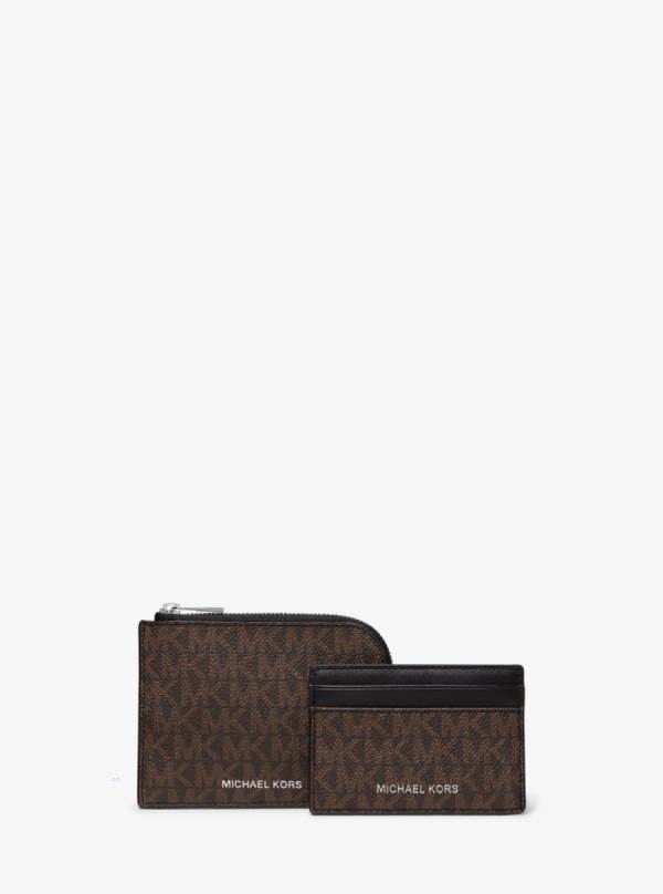 Panske Penazenky Michael Kors Hudson Logo 2-in-1 Čierne Hnede - Doplnky Michael Kors Outlet | OCIMP-2468